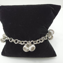Load image into Gallery viewer, 18K ITALIAN WHITE GOLD PLATED BALL CHARM BRACELET