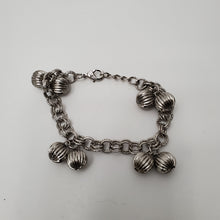 Load image into Gallery viewer, 18K ITALIAN WHITE GOLD PLATED BALL CHARM BRACELET