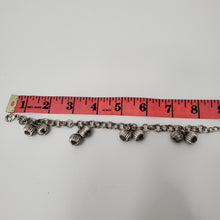 Load image into Gallery viewer, 18K ITALIAN WHITE GOLD PLATED BALL CHARM BRACELET