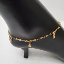 Load image into Gallery viewer, 18K ITALIAN GOLD PLATED KEY & BALL ANKLET