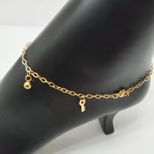 Load image into Gallery viewer, 18K ITALIAN GOLD PLATED KEY & BALL ANKLET