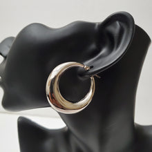 Load image into Gallery viewer, 18K STAINLESS STEEL SLIVER HOOP EARRINGS