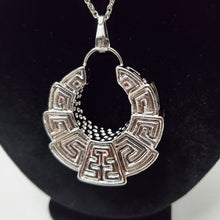 Load image into Gallery viewer, 18K ITALIAN WHITE GOLD PLATED CHUNKY HOOP EARRING, NECKLACE & PENDANT SET