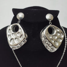 Load image into Gallery viewer, 18K ITALIAN WHITE GOLD PLATED PENDANT AND EARRING, NECKLACE SET