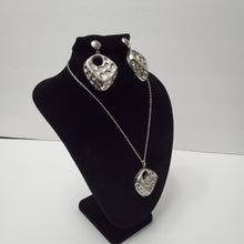 Load image into Gallery viewer, 18K ITALIAN WHITE GOLD PLATED PENDANT AND EARRING, NECKLACE SET