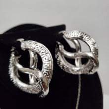 Load image into Gallery viewer, 18K ITALIAN WHITE GOLD PLATED HOOP EARRING, NECKLACE AND PENDANT  SET