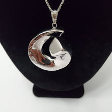 Load image into Gallery viewer, 18K ITALIAN WHITE GOLD PLATED HOOP EARRING, NECKLACE AND PENDANT SET