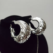 Load image into Gallery viewer, 18K WHITE GOLD PLATED HOOP EARRING, NECKLACE AND PENDANT  SET