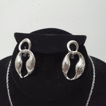 Load image into Gallery viewer, 18K ITALIAN WHITE GOLD PLATED DROP EARRING, NECKLACE AND PENDANT  SET