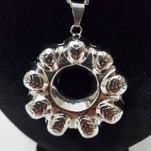 Load image into Gallery viewer, 18K ITALIAN WHITE GOLD PLATED HOOP EARRING, NECKLACE AND PENDANT SET