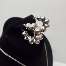 Load image into Gallery viewer, 18K ITALIAN WHITE GOLD PLATED HOOP EARRING, NECKLACE AND PENDANT SET