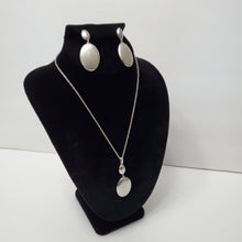 Load image into Gallery viewer, 18K ITALIAN WHITE GOLD PLATED DROP EARRING, NECKLACE AND PENDANT SET
