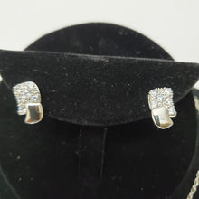 Load image into Gallery viewer, 18K ITALIAN WHITE GOLD PLATED CZ PINUP EARRIING  NECKLACE AND PENDANT  SET