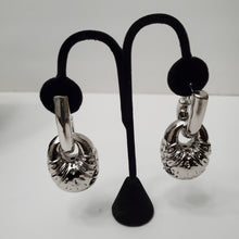 Load image into Gallery viewer, 18K ITALIAN WHITE GOLD PLATED DROP CHUNKY EARRING