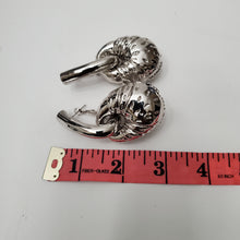 Load image into Gallery viewer, 18K ITALIAN WHITE GOLD PLATED DROP CHUNKY EARRING