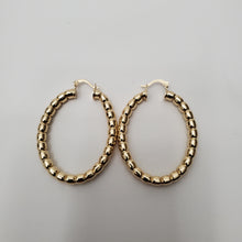 Load image into Gallery viewer, 18K GOLD PLATED STAINLESS STEEL BEADED HOOP EARRINGS