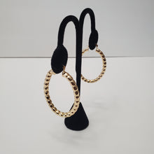 Load image into Gallery viewer, 18K GOLD PLATED STAINLESS STEEL BEADED HOOP EARRINGS