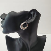 Load image into Gallery viewer, 18K ITALIAN WHITE GOLD PLATED HOOP EARRINGS