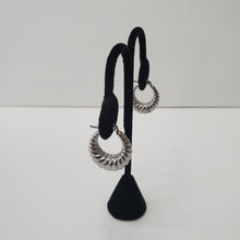 Load image into Gallery viewer, 18K ITALIAN WHITE GOLD PLATED HOOP EARRINGS