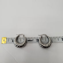 Load image into Gallery viewer, 18K ITALIAN WHITE GOLD PLATED HOOP EARRINGS