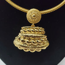 Load image into Gallery viewer, 18K GOLD PLATED CHUNKY EARRING , PENDANT & CORD NECKLACE SET