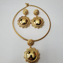 Load image into Gallery viewer, 18K GOLD PLATED EARRING , PENDANT & CORD NECKLACE SET