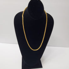 Load image into Gallery viewer, 18K BRAZILIAN GOLD PLATED TWISTED ROPE NECKLACE