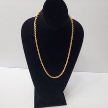 Load image into Gallery viewer, 18K BRAZILIAN GOLD PLATED TWISTED ROPE NECKLACE