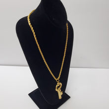 Load image into Gallery viewer, 18K BRAZILIAN GOLD PLATED CHUNKY KEY PENDANT WITH TWISTED ROPE NECKLACE