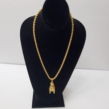 Load image into Gallery viewer, 18K GOLD PLATED FINGER PENDANT WITH TWISTED ROPE NECKLACE