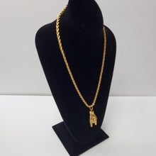 Load image into Gallery viewer, 18K GOLD PLATED FINGER PENDANT WITH TWISTED ROPE NECKLACE