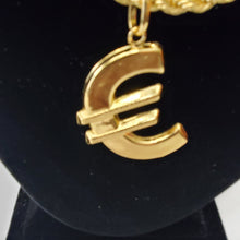 Load image into Gallery viewer, 18K GOLD PLATED EURO SIGN PENDANT WITH TWISTED ROPE NECKLACE