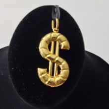 Load image into Gallery viewer, 18K BRAZILIAN GOLD PLATED CHUNKY DOLLAR SIGN PENDANT