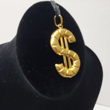 Load image into Gallery viewer, 18K BRAZILIAN GOLD PLATED CHUNKY DOLLAR SIGN PENDANT
