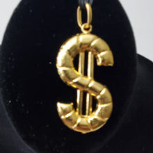 Load image into Gallery viewer, 18K BRAZILIAN GOLD PLATED CHUNKY DOLLAR SIGN PENDANT