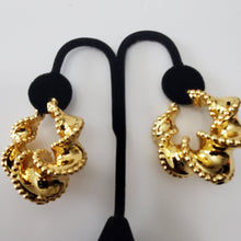 Load image into Gallery viewer, 18K BRAZILIAN GOLD PLATED CHUNKY TWIST HOOP EARRINGS