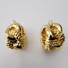 Load image into Gallery viewer, 18K BRAZILIAN GOLD PLATED CHUNKY TWIST HOOP EARRINGS