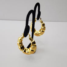 Load image into Gallery viewer, 18K BRAZILIAN GOLD PLATED CHUNKY LONG OVAL HOOP EARRINGS