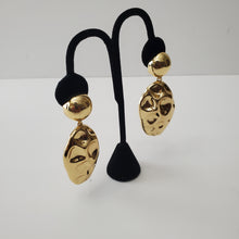 Load image into Gallery viewer, 18K BRAZILIAN GOLD PLATED CHUNKY LONG DROP OVAL EARRINGS