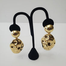Load image into Gallery viewer, 18K BRAZILIAN GOLD PLATED CHUNKY LONG DROP OVAL EARRINGS