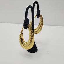 Load image into Gallery viewer, 18K BRAZILIAN GOLD PLATED CHUNKY LONG OVAL EARRINGS