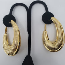 Load image into Gallery viewer, 18K BRAZILIAN GOLD PLATED CHUNKY LONG OVAL EARRINGS