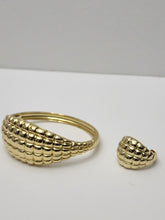 Load image into Gallery viewer, 18K ITALIAN GOLD PLATED BANGLE AND ADJUSTABLE RING