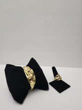 Load image into Gallery viewer, 18K ITALIAN GOLD PLATED BANGLE AND ADJUSTABLE RING