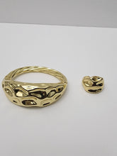 Load image into Gallery viewer, 18K ITALIAN GOLD PLATED BANGLE AND ADJUSTABLE RING