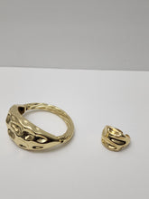 Load image into Gallery viewer, 18K ITALIAN GOLD PLATED BANGLE AND ADJUSTABLE RING