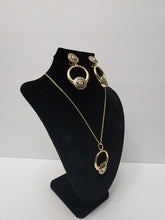 Load image into Gallery viewer, 18K GOLD PLATED EARRING, PENDANT & NECKLACE SET