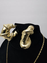 Load image into Gallery viewer, 18K GOLD PLATED EARRING, PENDANT & NECKLACE SET
