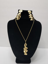 Load image into Gallery viewer, 18K BRAZILIAN GOLD PLATED EARRING, PENDANT & NECKLACE SET