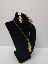 Load image into Gallery viewer, 18K BRAZILIAN GOLD PLATED EARRING, PENDANT & NECKLACE SET
